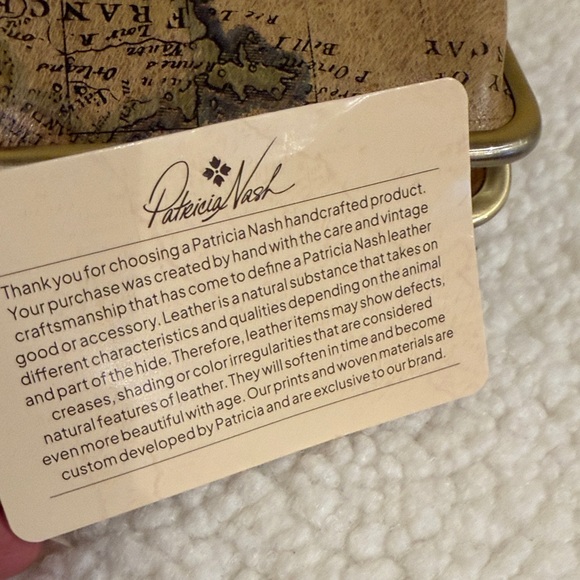 Patricia Nash Vintage Map Print Coin Purse Keychain nwot - Picture 6 of 9